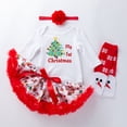 thumbnail image 2 of Conjuntos de ropa de manga larga con bordado de árbol de dibujos animados para niñas y bebés de Navidad, mamelucos y falda, ropa infantil para bebés, 2 of 5