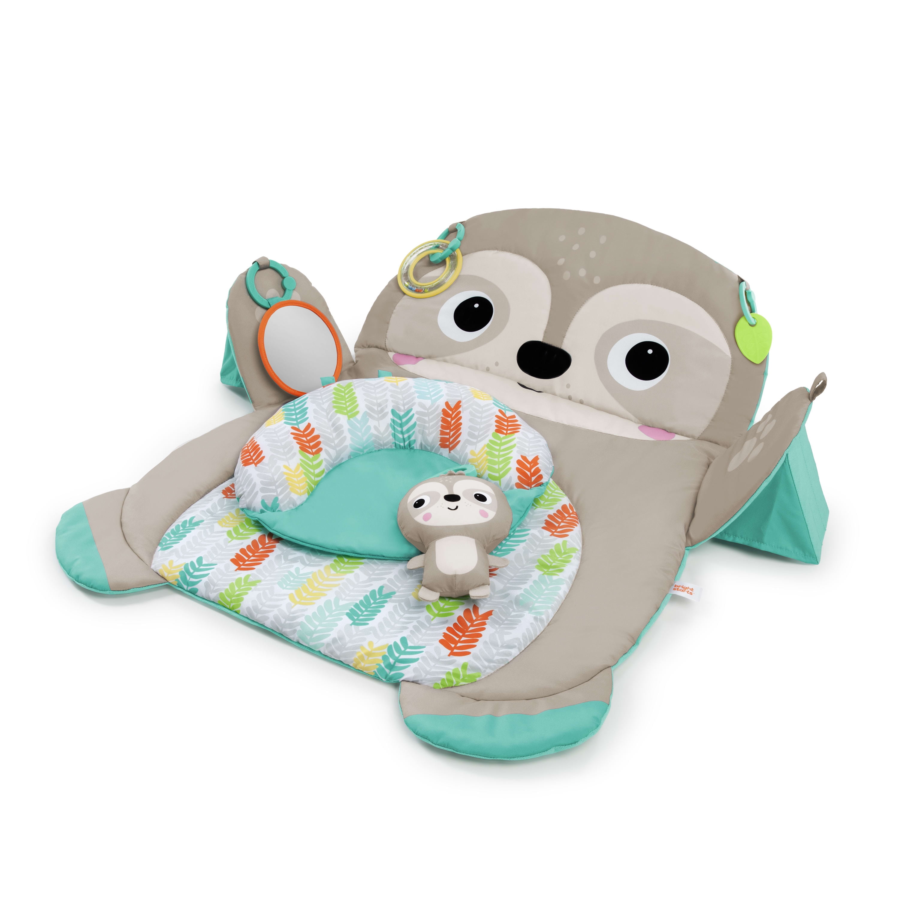 Bright Starts Tummy Time Prop & Play Baby Activity Mat for Infants, Sloth, Unisex