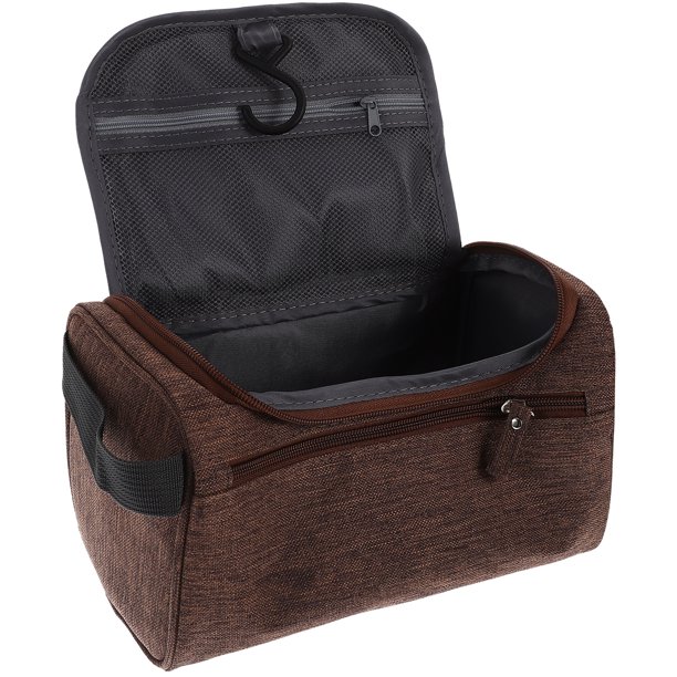 Bolsa de maquillaje para mujer, neceser de viaje portátil con gancho para artículos de tocador