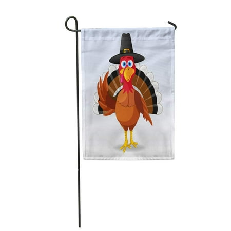 LADDKE Cartoon Happy Thanksgiving Turkey Day Dinner Food Autumn Garden Flag Decorative Flag House Banner 28x40