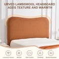 thumbnail image 4 of Twin Size Bed Frame with Lift Up Storage, Boucle Upholstered Platform Bed with Curved Headboard, No Box Spring Needed, Hydraulic Storage, Brown, 4 of 6