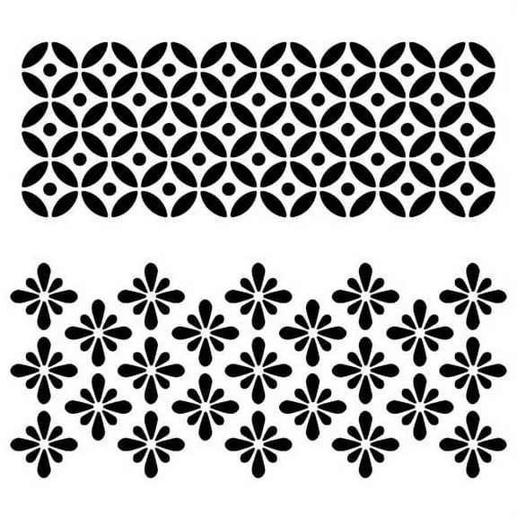 Circle Flower Motif Stencil (10 mil plastic)