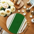 thumbnail image 3 of Round Placemats Set of 4 Green Stripe Lines Place Mats Washable Woven Placemat Linen Striped Circle Braided Table Mat for Kitchen Dining Table Party Home Decor 15 Inch, 3 of 8