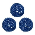 thumbnail image 1 of Uxcell 3 paquetes de bolas de ratán trenzado de 3.2 pulgadas para decoraciones de Navidad, bodas y Acción de Gracias en azul, 1 of 6
