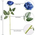 thumbnail image 6 of Morttic Artificial Blue Flowers Roses Silk Flowers Fake Bridal Wedding Bouquet for Home Garden Party Floral Decor 10 Pcs (Blue), 6 of 6