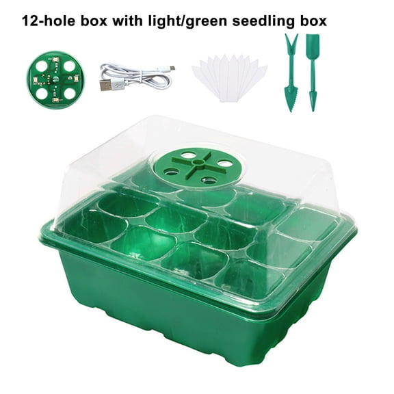 YardVibe Seed Starter Tray Seed Starter Kit (12 Cells Tray) with Adjustable Humidity Dome, Plant Germination Trays, Seed Starting Trays Mini Greenhouse Germination Kit for Seeds Growing Starting