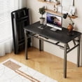thumbnail image 2 of Folding Desk  No Assembly Computer Desk  Small Foldable Table with Storage Shelf  Study Table for Small Space  Writing Desk Compact Desk for Home Office, 2 of 3