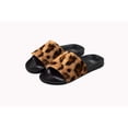 thumbnail image 3 of Faux Sheepskin Slides - Leopard W/Black Sole Size 5/6, 3 of 4