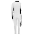 thumbnail image 5 of iiniim Kids Girls Shiny Rhinestone Full Body Leotard Long Sleeve Unitard One Piece Gymnastics Dance Bodysuit White 6, 5 of 6
