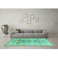 thumbnail image 3 of Ahgly Company Indoor Round Abstract Turquoise Blue Modern Area Rugs, 8' Round, 3 of 4
