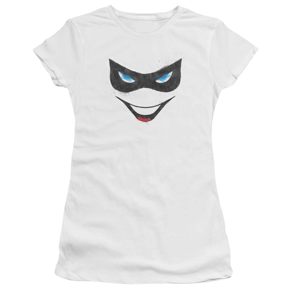 Batman Harley Face S/S Junior Women's T-Shirt Sheer White