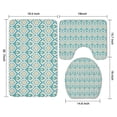 thumbnail image 3 of Blue Pioneer Flower Pattern Bathroom Rugs Sets 3 Piece,Toilet Cover Set,Absorbent Non Slip Bathroom Mats Sets with U-Shaped Contour Rug Toilet Rug Set, 3 of 5