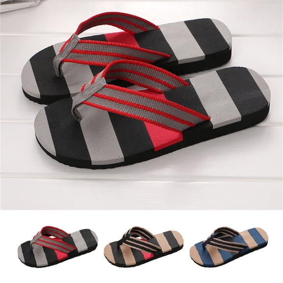 Domzle Men's Flip Flops - Funny Beach Sandals Comfortable Summer Beach Walking Thong Sandals Slip On Indoor Outdoor Quick-Dry Slides for Men Gray