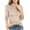 *Khaki, variant on VBVC Women's Mock Neck Velvet Long Sleeve Pullover , Ladies' Slim Fit Stretch Top , Fall Winter Casual Layering Shirts For Women, S-2XL