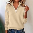 thumbnail image 5 of Gytharion Women's Half Zip Pullover Sweaters Plus Size Soild Color Lapel Long Sleeve Knit Sweaters Business Work Casual Blouses, 5 of 8