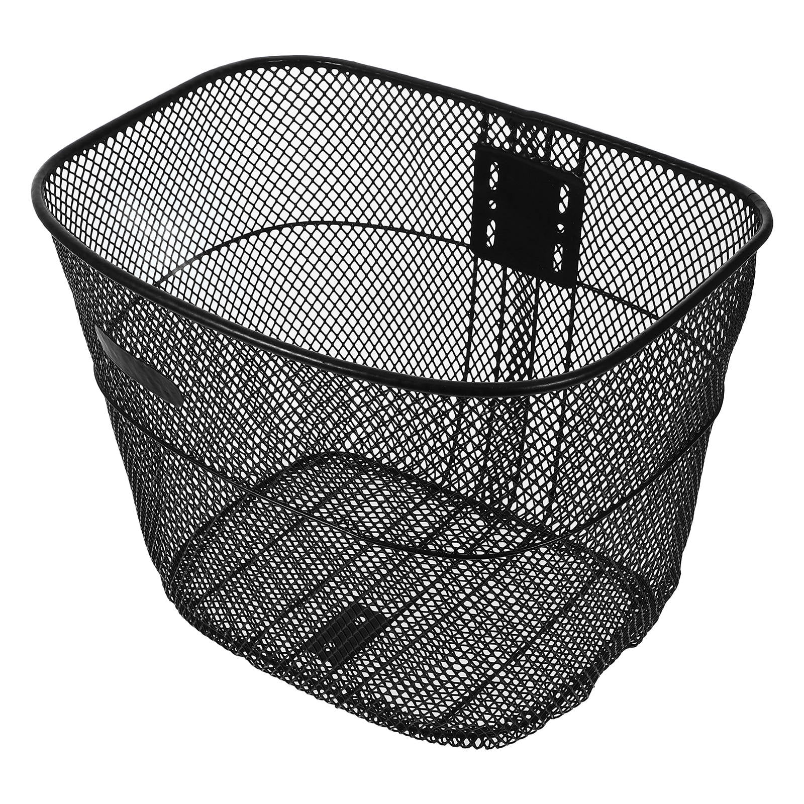 PTOOTP Large Capacity Front Bike Basket with Steel Frame, Easy Installation, Black, Fits Most and E-Bikes