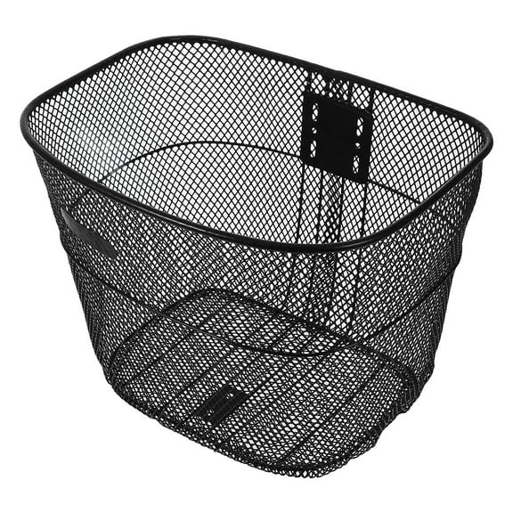 PAMINGONO Black Metal Front Handlebar Bike Basket, Detachable Steel Storage Rack, and Wear Resistant