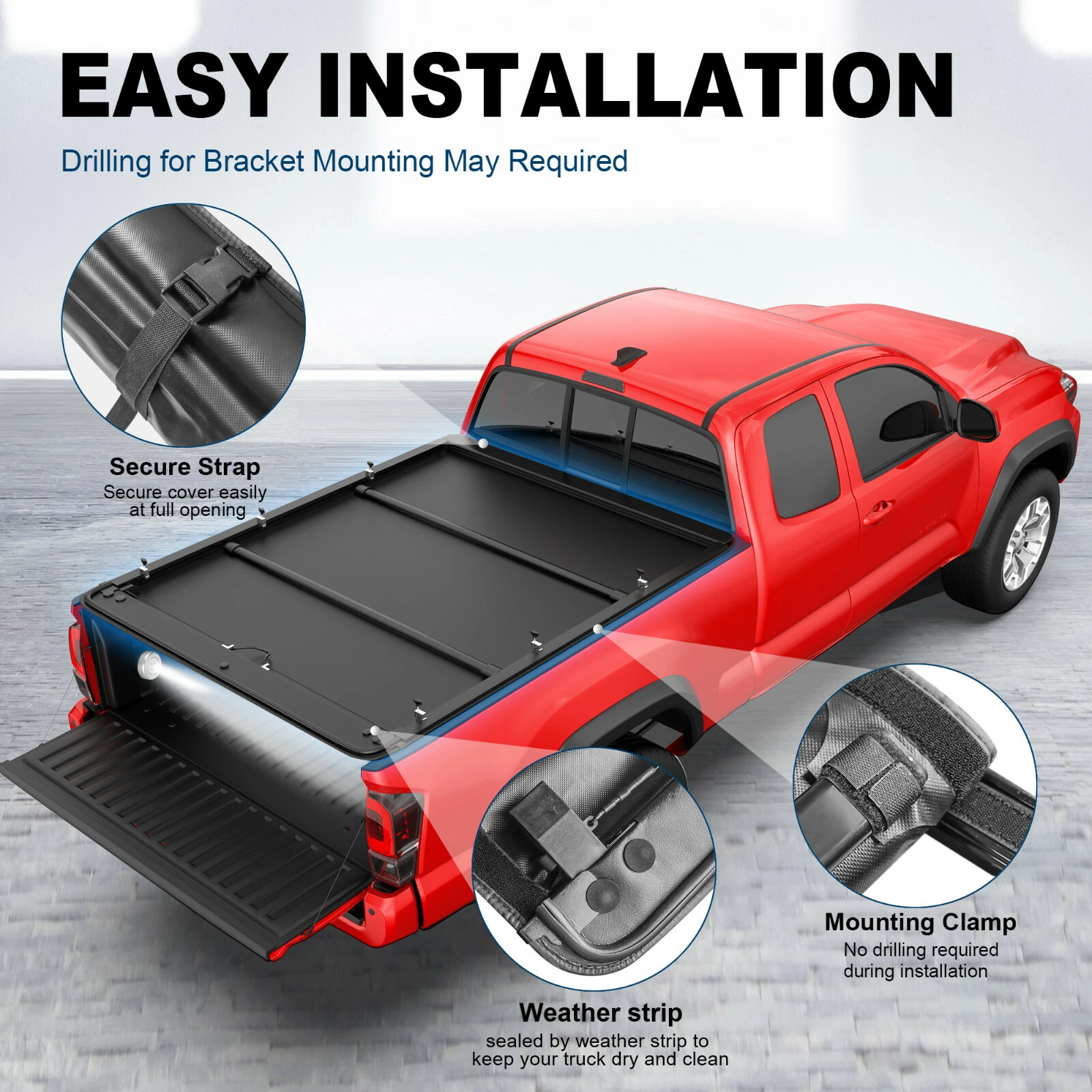 MOSTPLUS 5.5FT  Tonneau Cover for 2009-2026 Ford F150 F-150 Soft Roll Up Truck Bed W/ LED