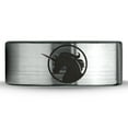 thumbnail image 2 of Tungsten Legendary Mythical Unicorn Band Ring 8mm Men Women Comfort Fit Brushed Gray Flat Cut Black Polished, 2 of 4