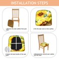 thumbnail image 4 of White Sunflower Bud Pattern Seat Covers for Dining Room Chairs Set Of 4,Stretch Printed Washable Chair Seat Cover with Elastic Ties and Button,Removable Waterproof Couch Cushion Covers, 4 of 6