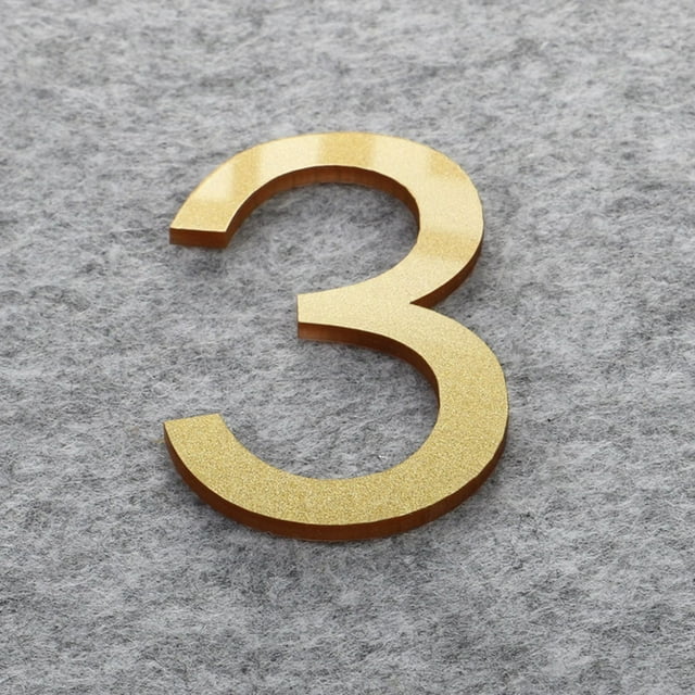 BKER Acrylic Three Digital Sticker Antique Bronze Gold/silver White Modern Style A Unique Combination Of Multifunctional Signage