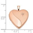 thumbnail image 2 of 925 Sterling Silver Polished Rose Gold Plated 20mm Diamond Love Heart Photo Locket Pendant Necklace - Locket Necklace fo, 2 of 2