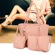 thumbnail image 3 of 3 unids/set Color sólido remache mujer bolsos de hombro bolsos con asa superior (rosa) Likrtyny Para estrenar, 3 of 7