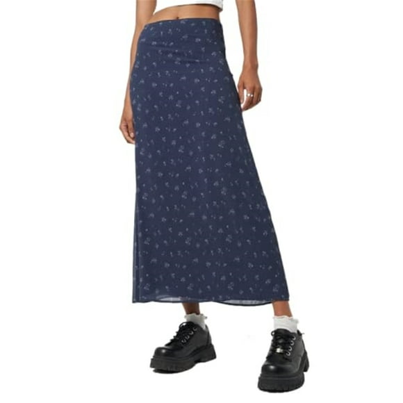 JBEELATE Women's Y2K Fairy Grunge Aesthetic A-line Boho Skirt Floral Print Side Zipper Mid-Rise Long Skirt