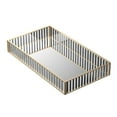 thumbnail image 1 of PENGXIANG Plateau de Rangement en Verre Rayé Commode Boîte de Rangement Cosmétique Finition de Bureau Cadre en Métal Plateau Miroir, 1 of 16