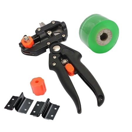 iOPQO Seed Disseminators Tree Nursery Cutting Scissor Shears Sets Tools Garden Fruit Grafting Pruning Patio Lawn & Garden + tree seedling wrapping tape) Black