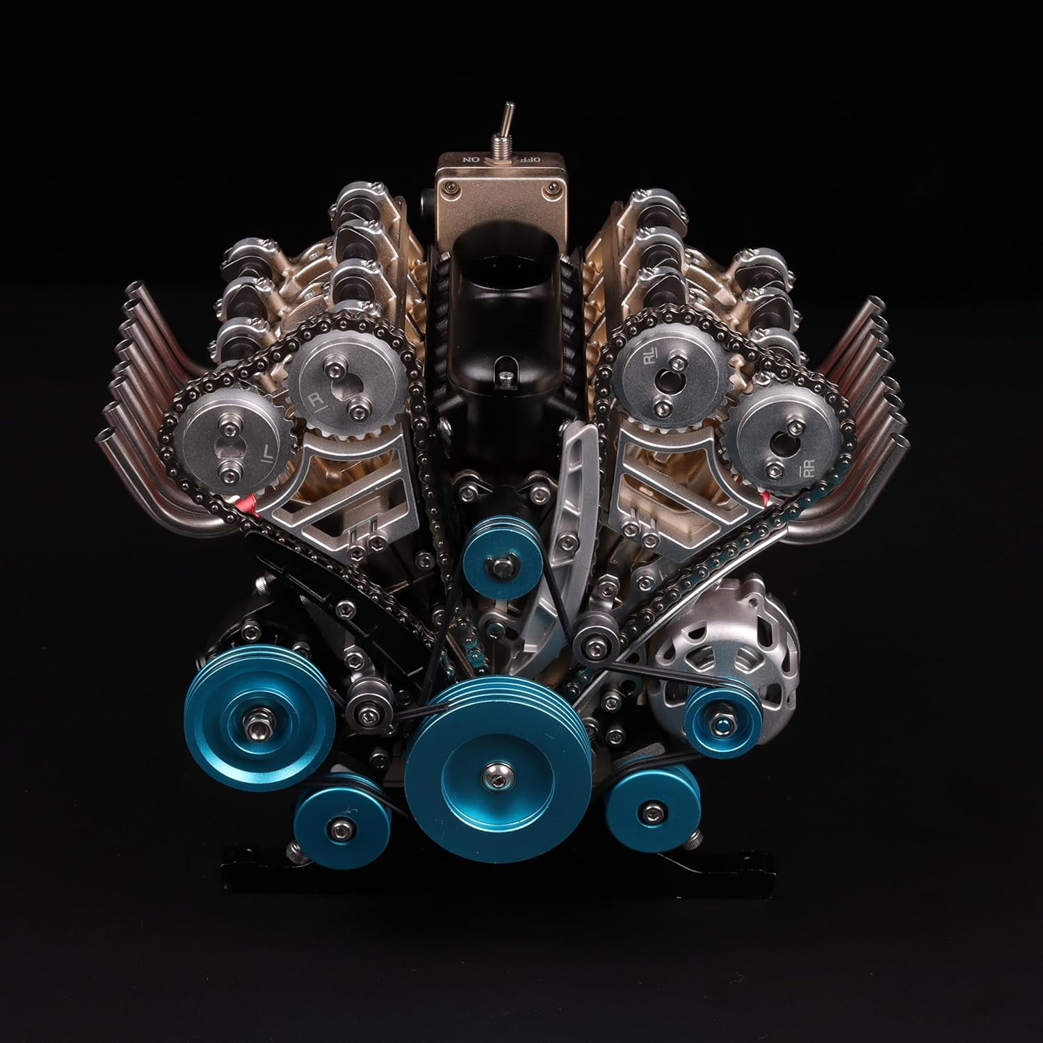TECHING v8 Engine Model kit That Works Metal Mechanical Metal Assembly DIY Car Engine Model Kit 500+Pcs Educational Experiment