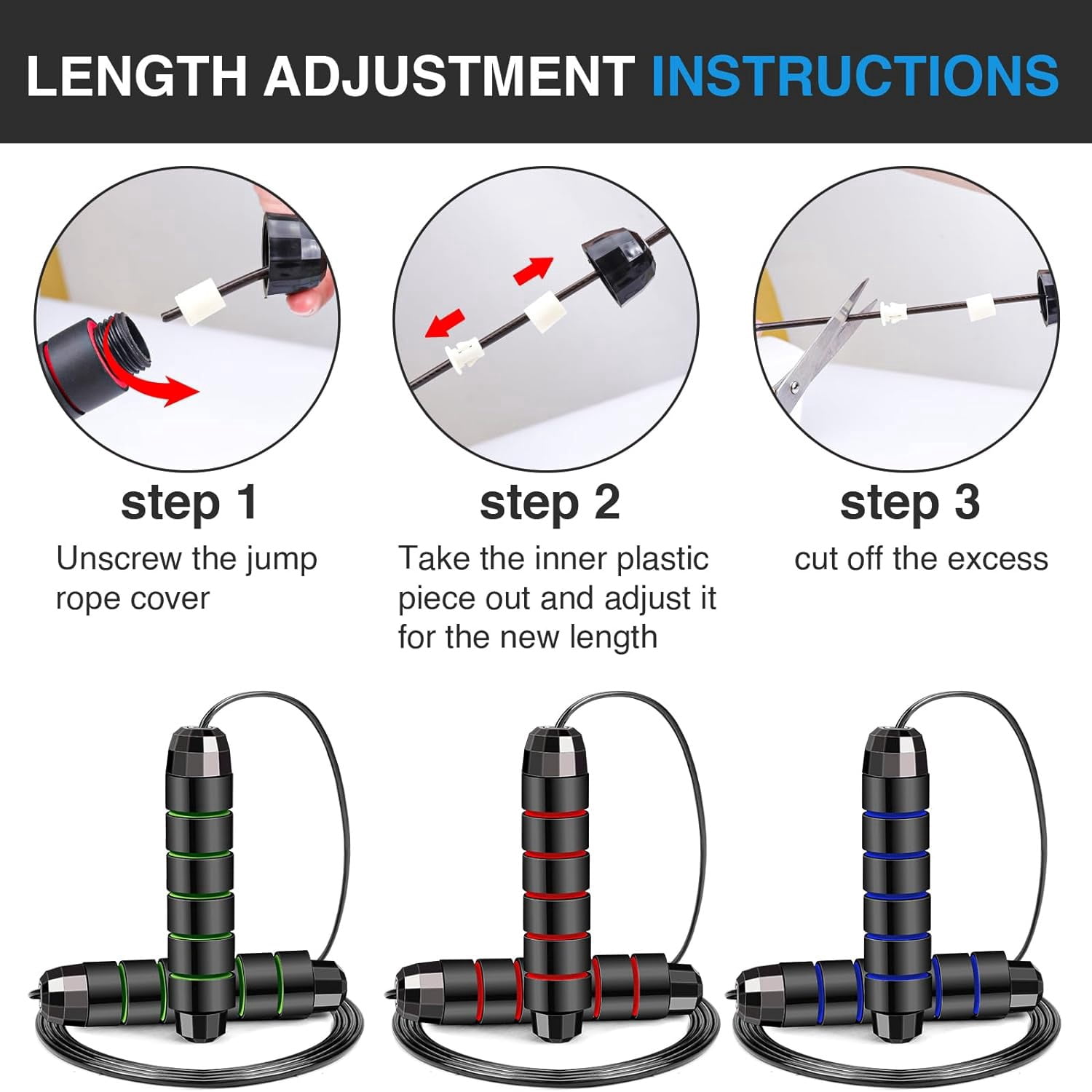 Adjustable Skipping Rope, Rapid Speed Jumping Rope for Cardio, Endurance Training