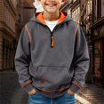 thumbnail image 2 of Ruyang Half Zip Hoodies for Boys Oversized School Preppy Hooded Sweatshirt Teenager Trendy Athletic Pullover Sweaters, 2 of 6