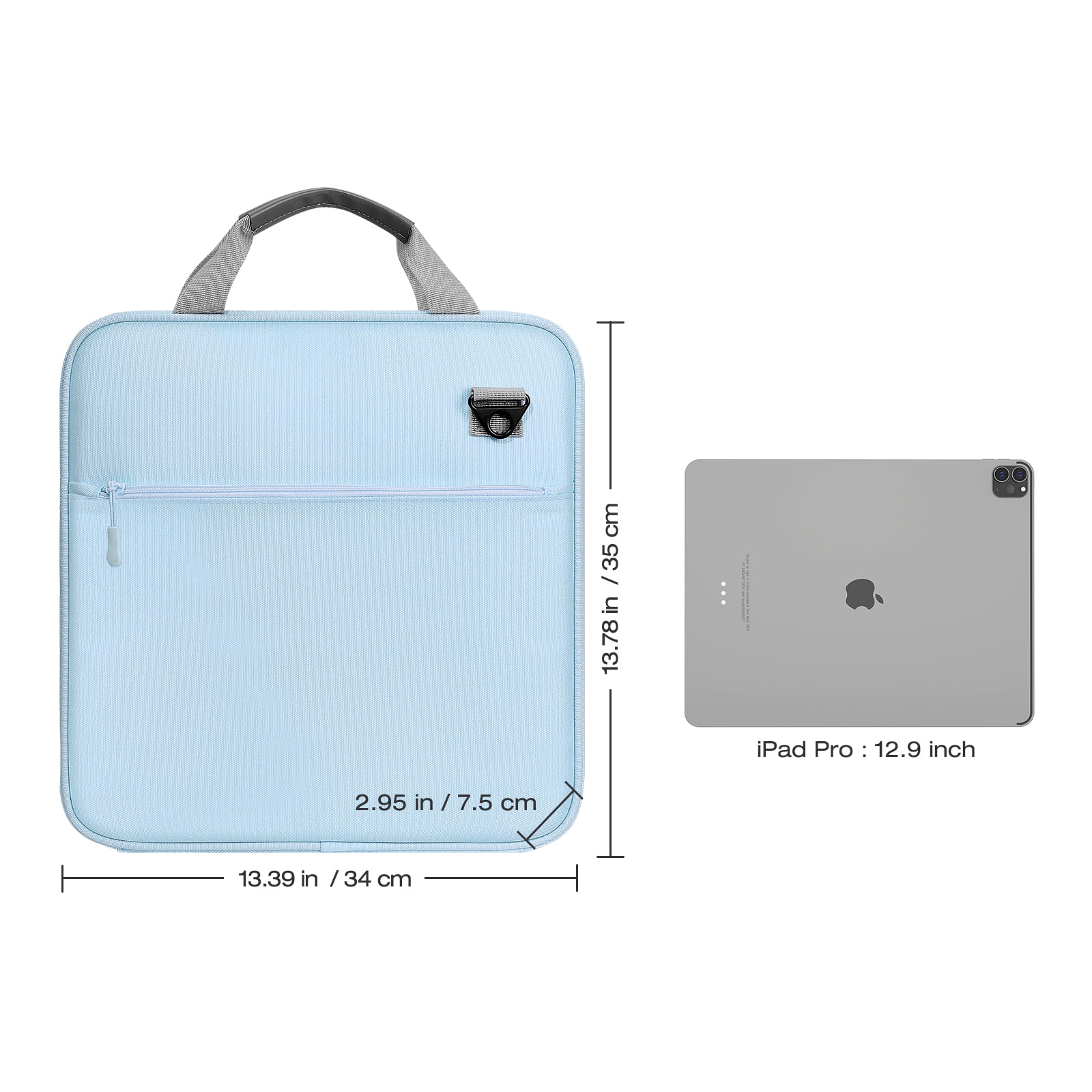 MoKo Zipper Binder, 2 inch 3 Ring 500 Sheet Capacity Multi-Pocket School Binder, Blue