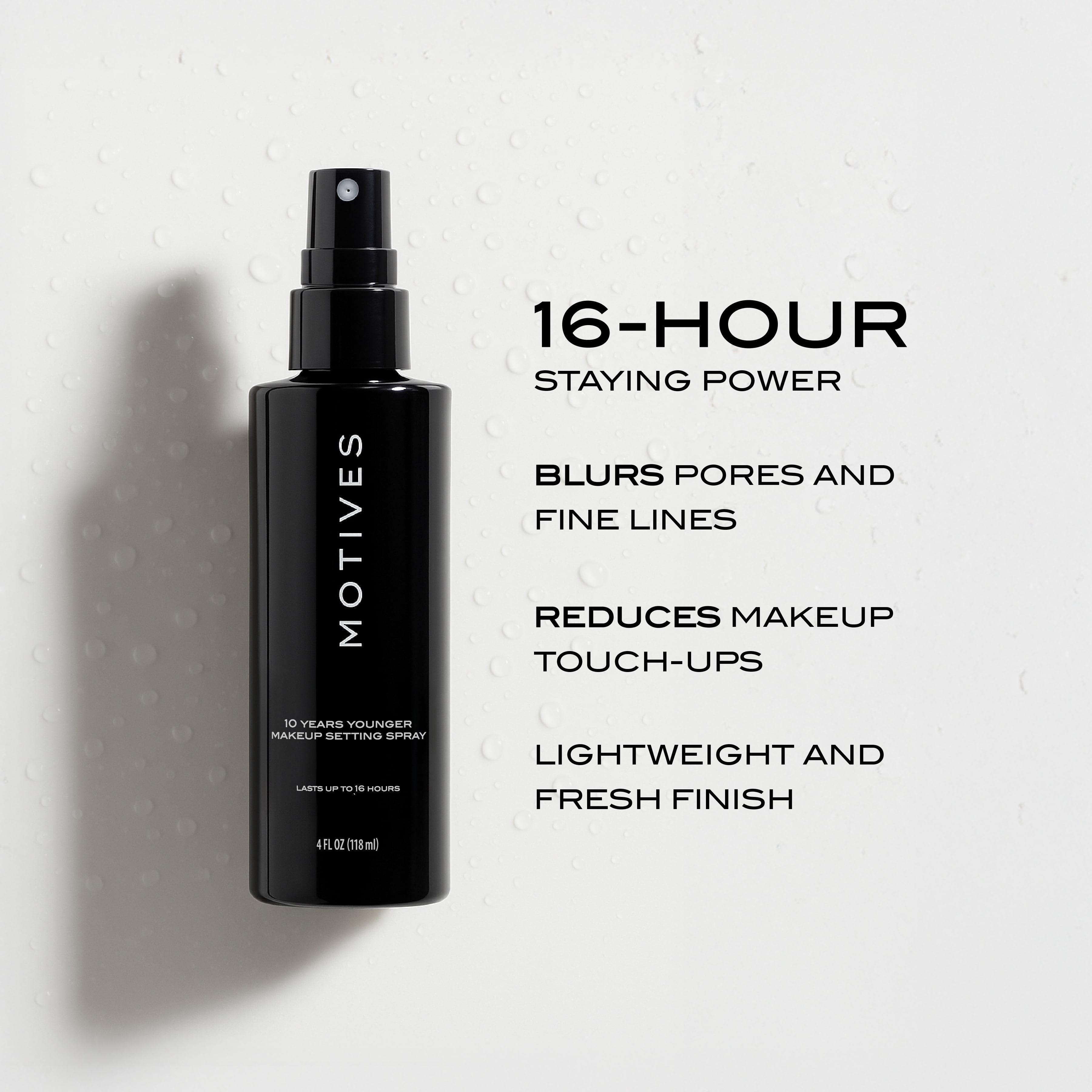 Motives 10 Years Younger Makeup Setting Spray - Long-Lasting Hold, Minimizes Slippage, Flawless Finish, Minimizes Pores, Lines, Wrinkles & Scars, Makeup Setting Spray, Oil-Free, 4 fl. oz