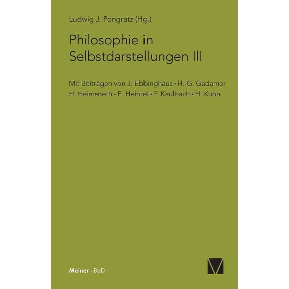 Philosophie in Selbstdarstellungen III (Paperback)