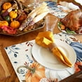 thumbnail image 6 of Fall Placemats Set of 4 Blue Pumpkin Place Mats Thanksgiving Placemat Autumn Flowers Eucalyptus Leaves Table Mats for Dining Kitchen Table Holiday Dinner Party Home Fall Decorations 13x19 Inch, 6 of 8