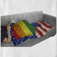 thumbnail image 6 of Pride Soft Flannel Fleece Throw Blanket, USA American Flag with Rainbow Gay Marriage Nationwide Rights and Equality Theme, Cozy Plush for Indoor and Outdoor Use, 50" x 70", Multicolor, by Ambesonne, 6 of 6