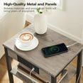 thumbnail image 5 of HOOBRO 3-Tier 15" End Table with USB Port & Adjustable Shelves Living Room Brown BG112BZ01, 5 of 9