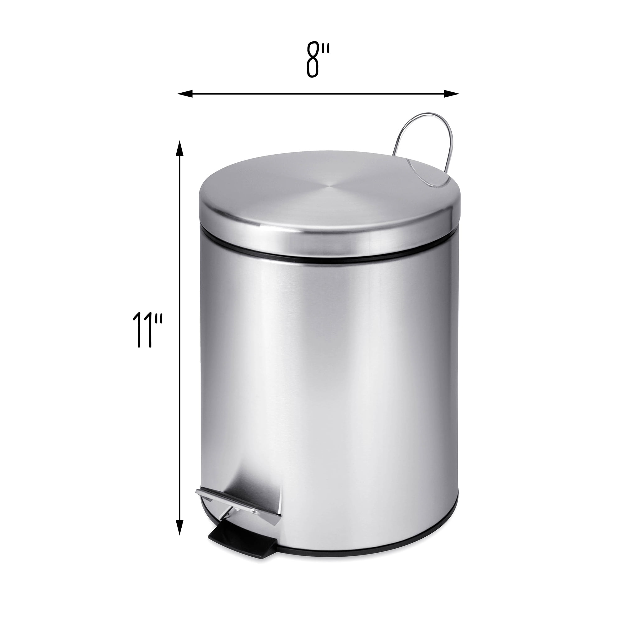 InterDesign 5L Steel Step Can with Bucket Insert for Bathroom Bronze Office Kitchen