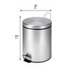 Honey Can Do TRS-01449 5 Liter Stainless Steel Step Lift Lid Garbage Can