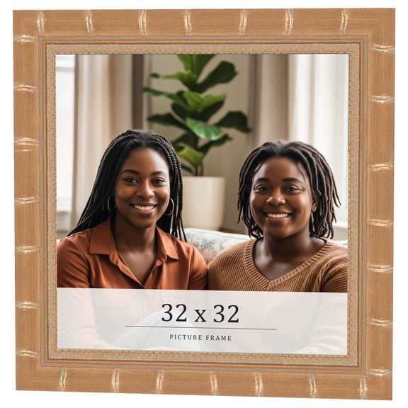 32x32 Frame Gold Real Wood Picture Frame Width 1.5 inches | Interior Frame Depth 0.5 inches |