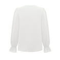 thumbnail image 6 of Besolor Tunic Tops for Women V Neck Lace Trim Ruffle Long Sleeve Fall Spring Shirt Casual Loose Ladies Blouse Tee, 6 of 9