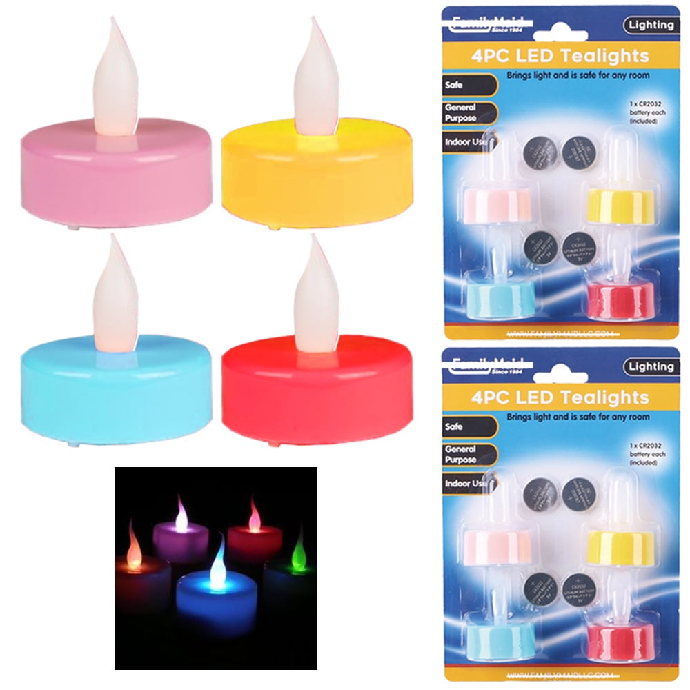 8 LED Tealight Flameless Candle Battery Tea Light Indoor Lighting