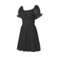 thumbnail image 3 of VISgogo Vestido casual de manga corta para mujer, a la moda, de color sólido, cuello barco, con lazo, sin espalda, vestido acampanado VISgogo moda, 3 of 9
