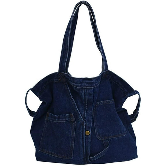 HMSHA Denim Shoulder Bag for Women Casual Hobo Bag Roomy Crossbody Purse Retro Travel Shopper Shoulder Handbag