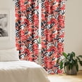 thumbnail image 2 of Ambesonne Garden Curtains, Flora Botanical Spring Plot, Pair of 28"x84", Scarlet and Dark Orange, 2 of 5