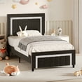 thumbnail image 6 of 4 Ever Winner Twin Bed Frame, Velvet Upholstered Bed Frame with Diamond Headboard, Black Bed Frame Twin Size , Black, 6 of 9