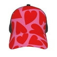 thumbnail image 3 of Disketp Red Love Heart Print Trucker Hat Men Women - Mesh Baseball SnapBack Cap, 3 of 7