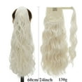 thumbnail image 4 of SEGO Clip in Ponytail Hai Extensions Ponytail Wrap on Heat Resistant Curly Wave Synthetic Hairpiece for Women 24" Platinum Blonde, 4 of 9